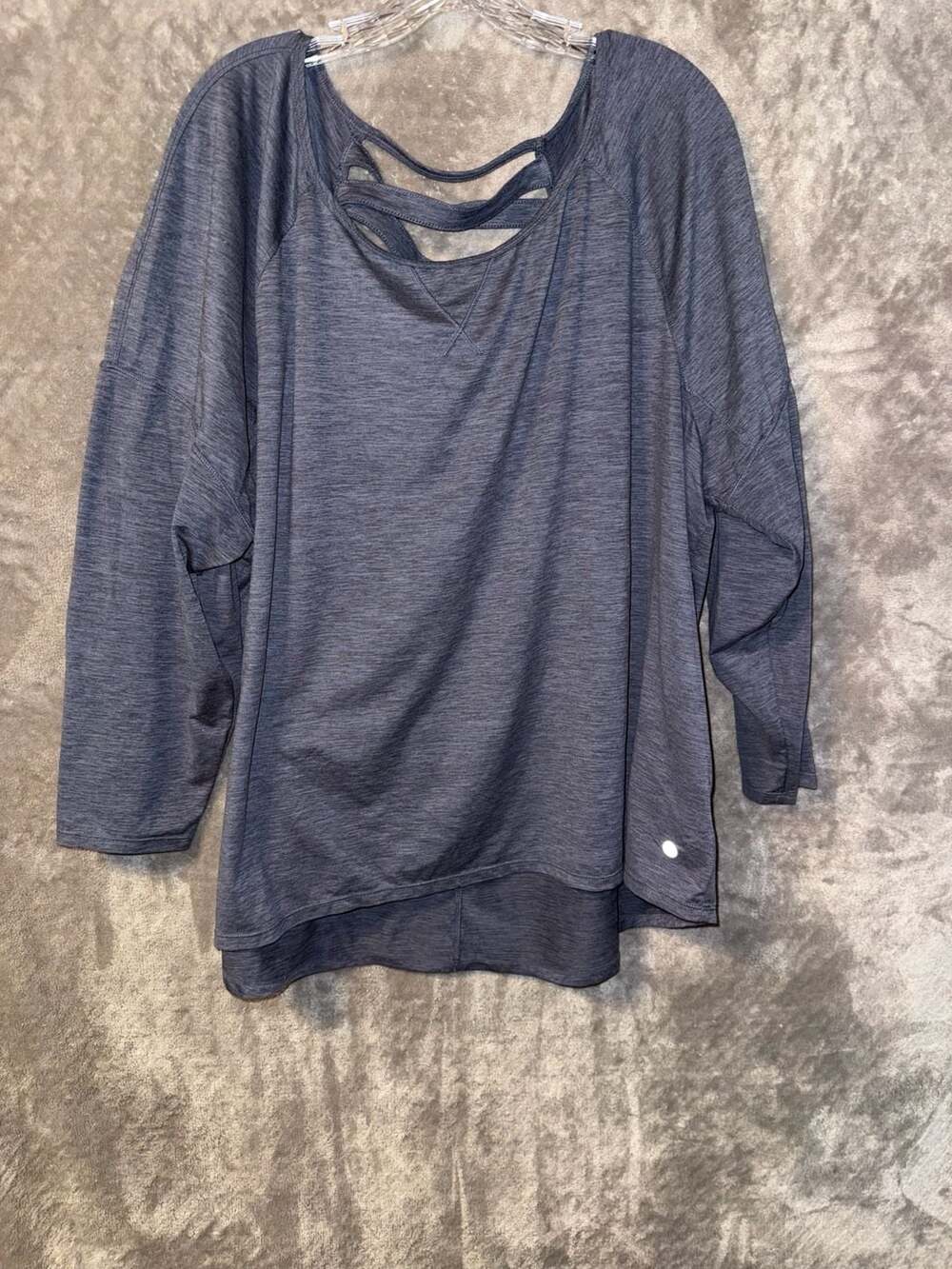 Apana Women's Long Sleeve Crisscross Back Athletic Top Size 3X